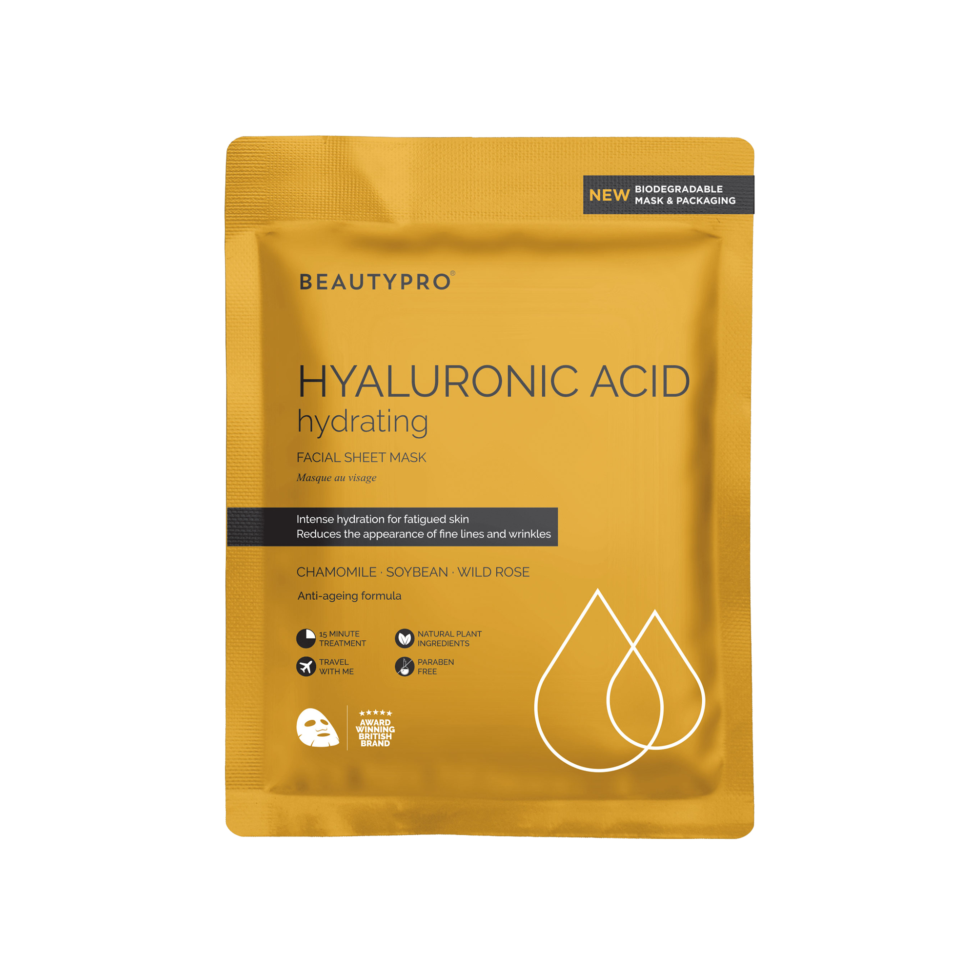 Hyaluronic Acid Hydrating Sheet Mask by BEAUTYPRO | Face Masks (Skincare)