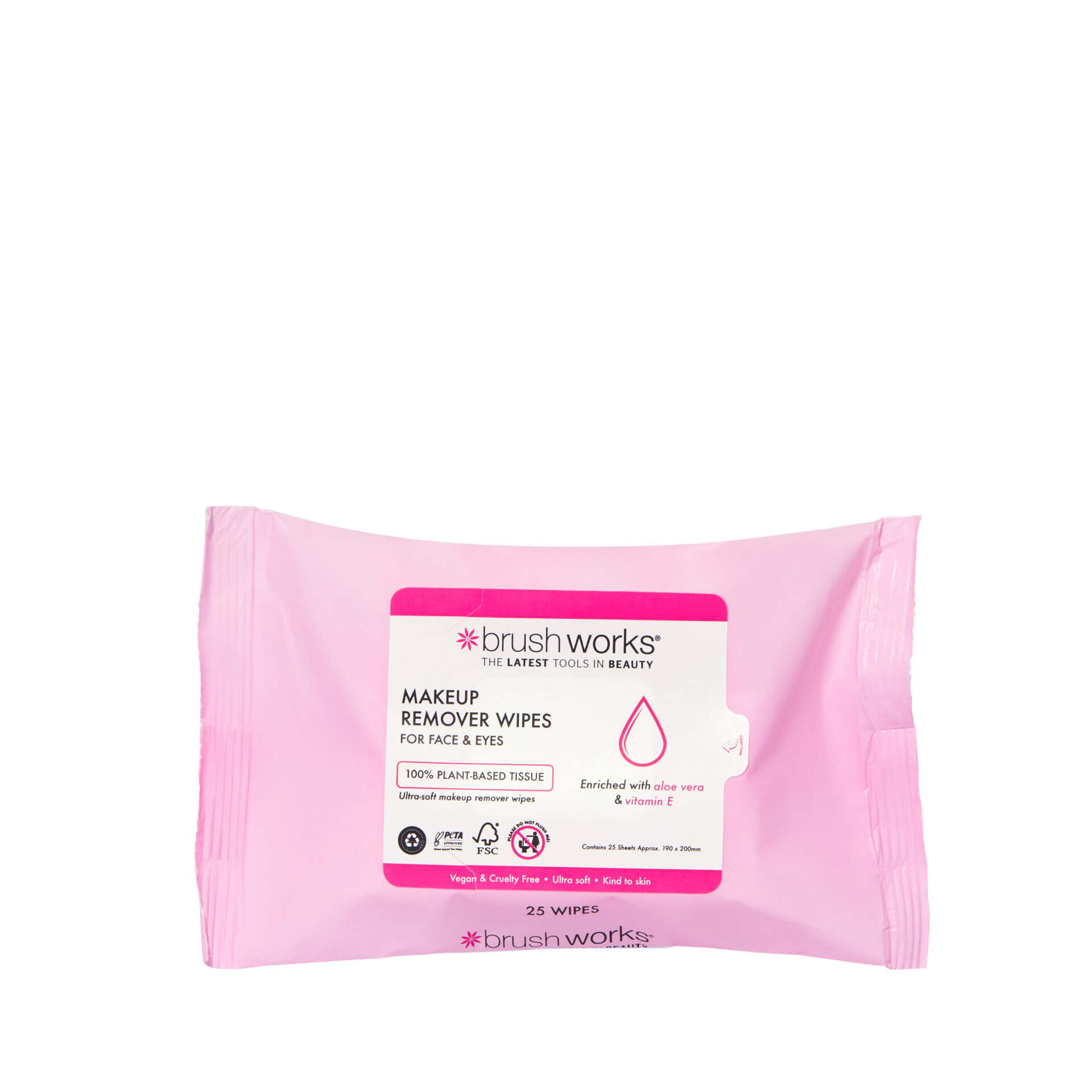 Makeup Remover Wipes - 25 Sheets by Brushworks | Face Wipes (Skincare)