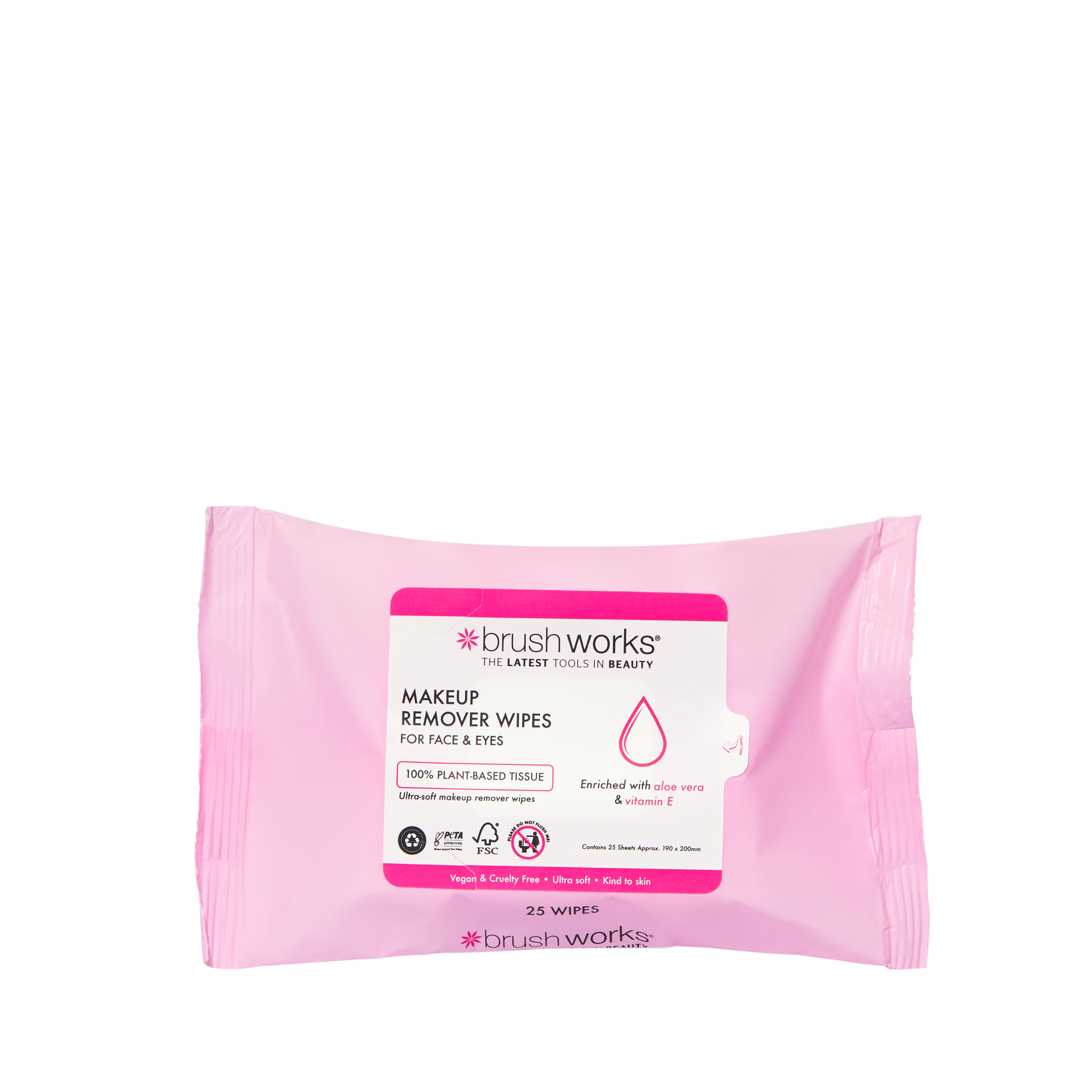 Makeup Remover Wipes - 25 Sheets by Brushworks | Face Wipes (Skincare)
