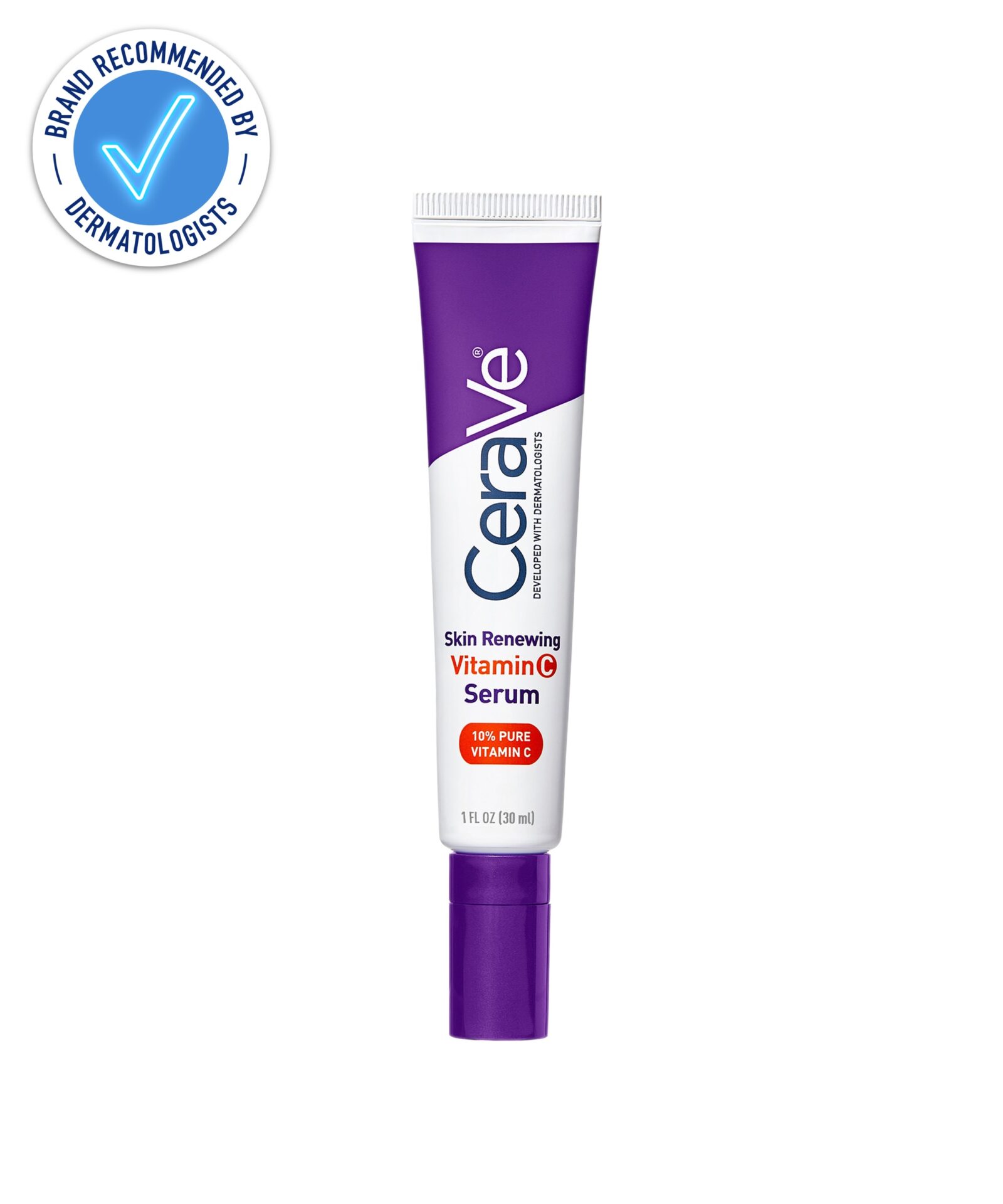 Skin Renewing 10% Pure Vitamin C Serum with Ceramides for Brighter & Smoother Skin by CeraVe | Face Serums (Skincare)