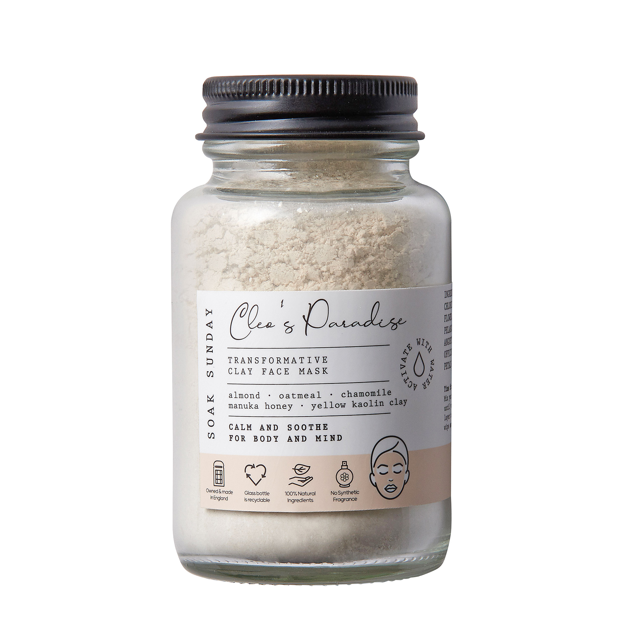 Cleo's Paradise Transformative Clay Face Mask by Soak Sunday | Face Masks (Skincare)